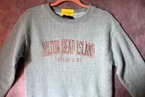 Comfortex USA Sweater Womens S Green Embroidered Hilton Head Pullover Logo